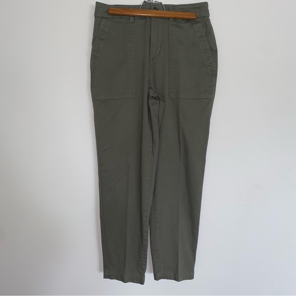 Olive Green Ankle Trouser With Utility Pockets - Picture 2 of 6